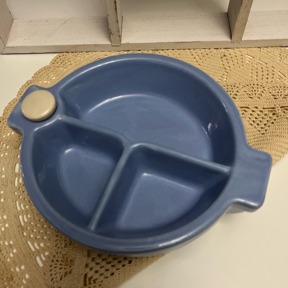 Vintage Blue Divided Baby Serveware Dish